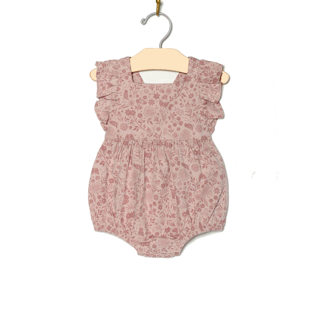 Overall Flutter Romper- Birds and Butterflies