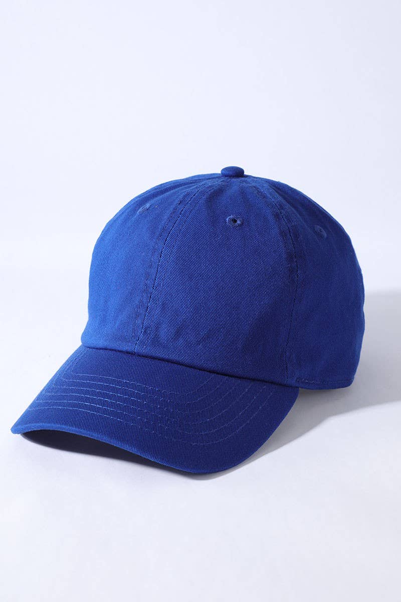Kids Washed Low Profile Cotton Baseball Cap: ROYAL BLUE / 2 to 4