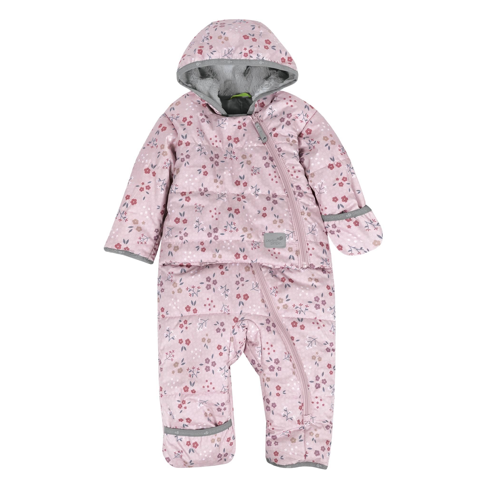 One piece baby snowsuit - Floral