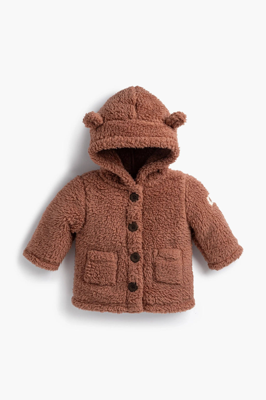 Baby Sherpa Teddy Cardigan Caramel Brown: Unisex