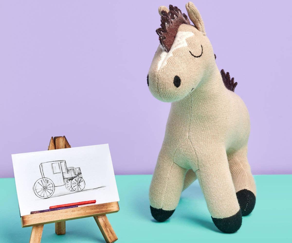 Horse Cuddly Toy, Knitted Organic Cotton