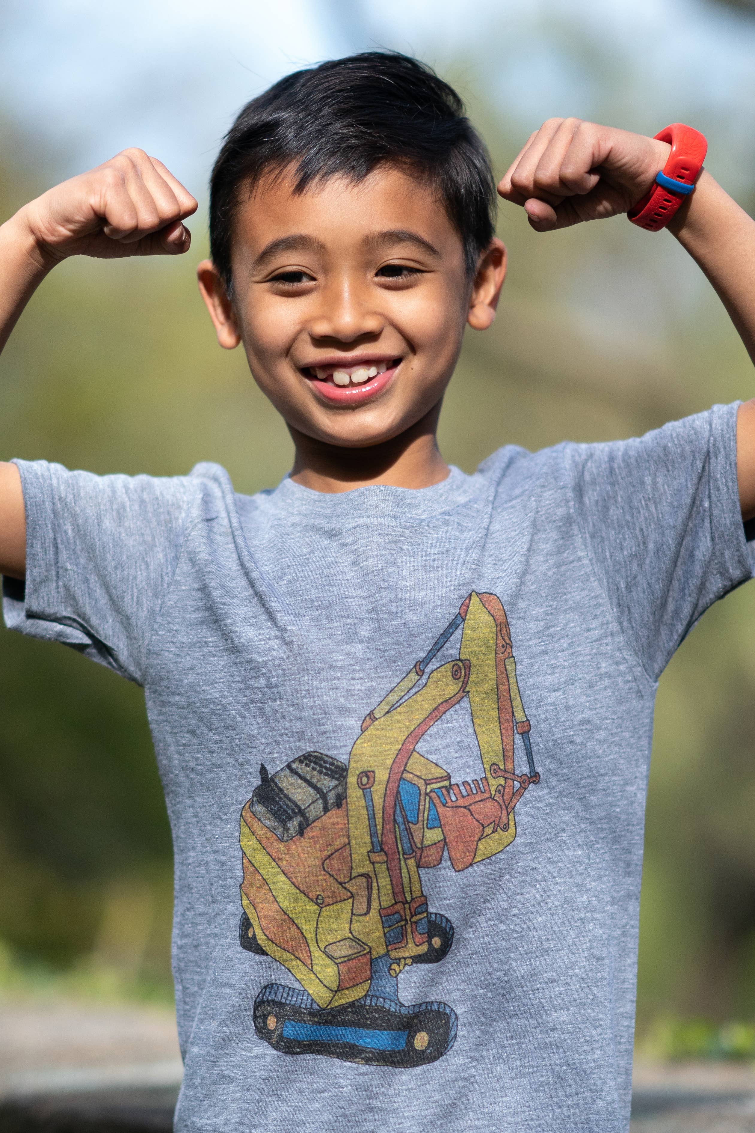 Digger - Kids Triblend Tee: Blue / 6 - 12 Months
