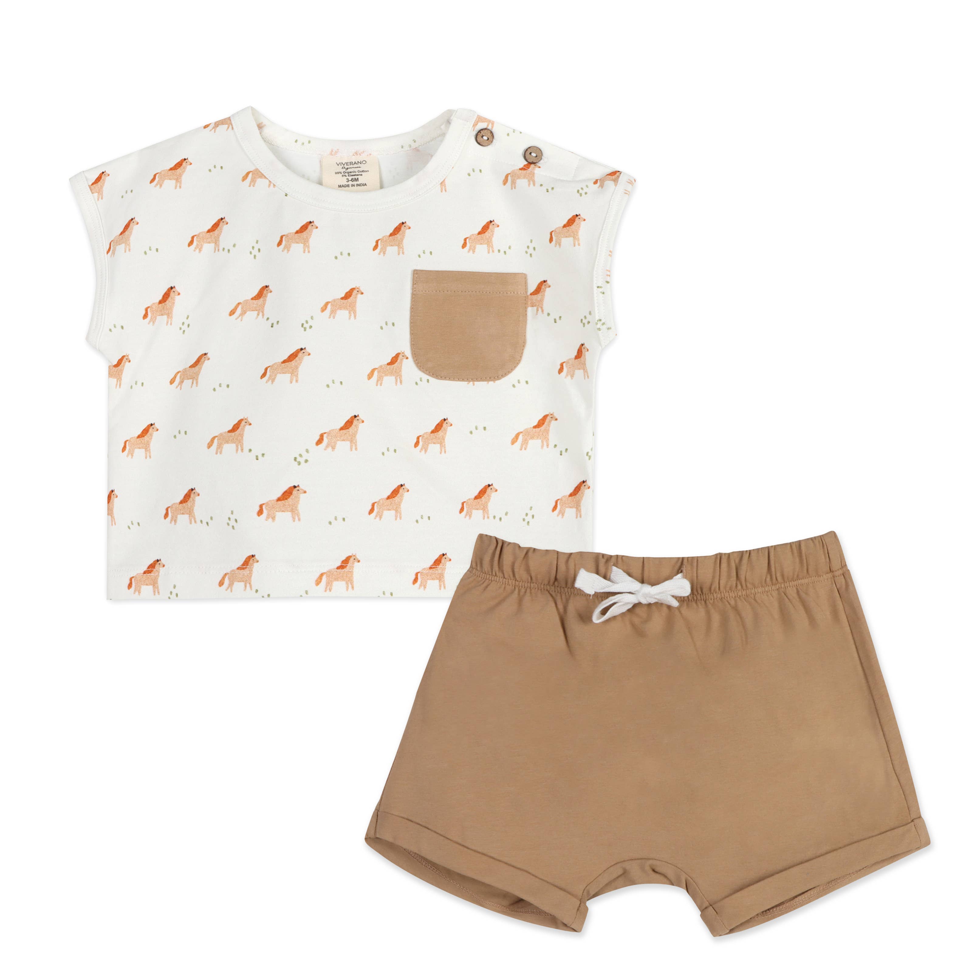 Horse Baby Tee & Shorts Organic Jersey