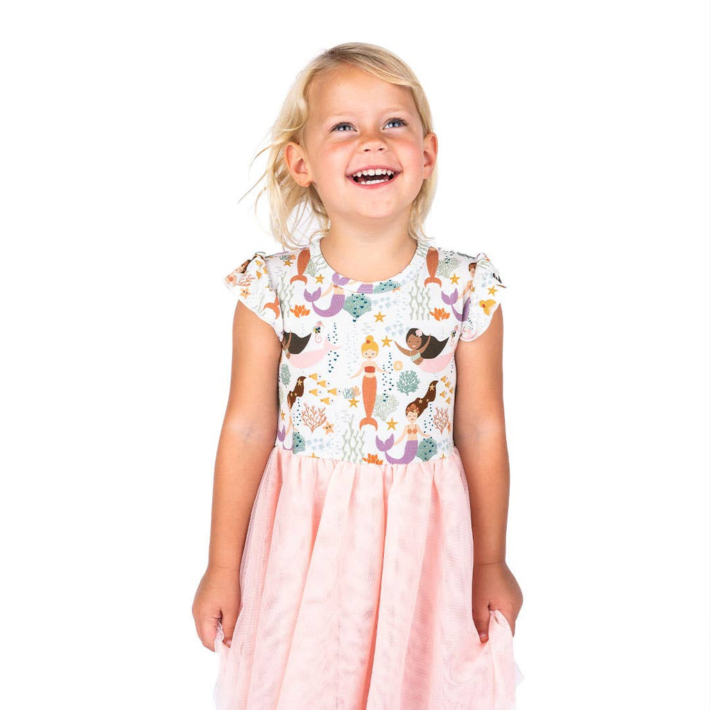 Making Waves Mermaids Girl Tulle Dress Bamboo Kids Clothing