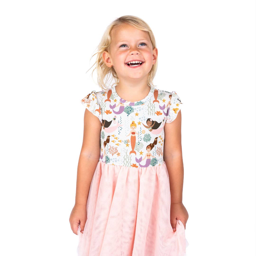 Making Waves Mermaids Girl Tulle Dress Bamboo Kids Clothing
