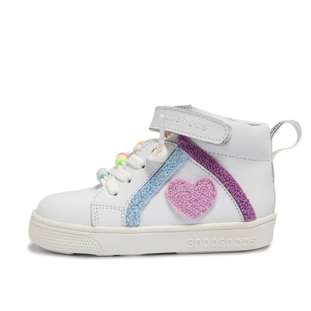 WONDERWALL - SHOOSHOOS TODDLER KIDS LEATHER SNEAKER: WHITE