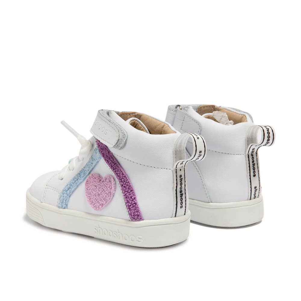 WONDERWALL - SHOOSHOOS TODDLER KIDS LEATHER SNEAKER: WHITE