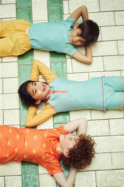 Pistachio Ribbed Kids Rash Guard