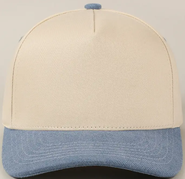 Kids Plain Two Tone Canvas Cotton Baseball Cap : HOT PINK / ONE SIZE