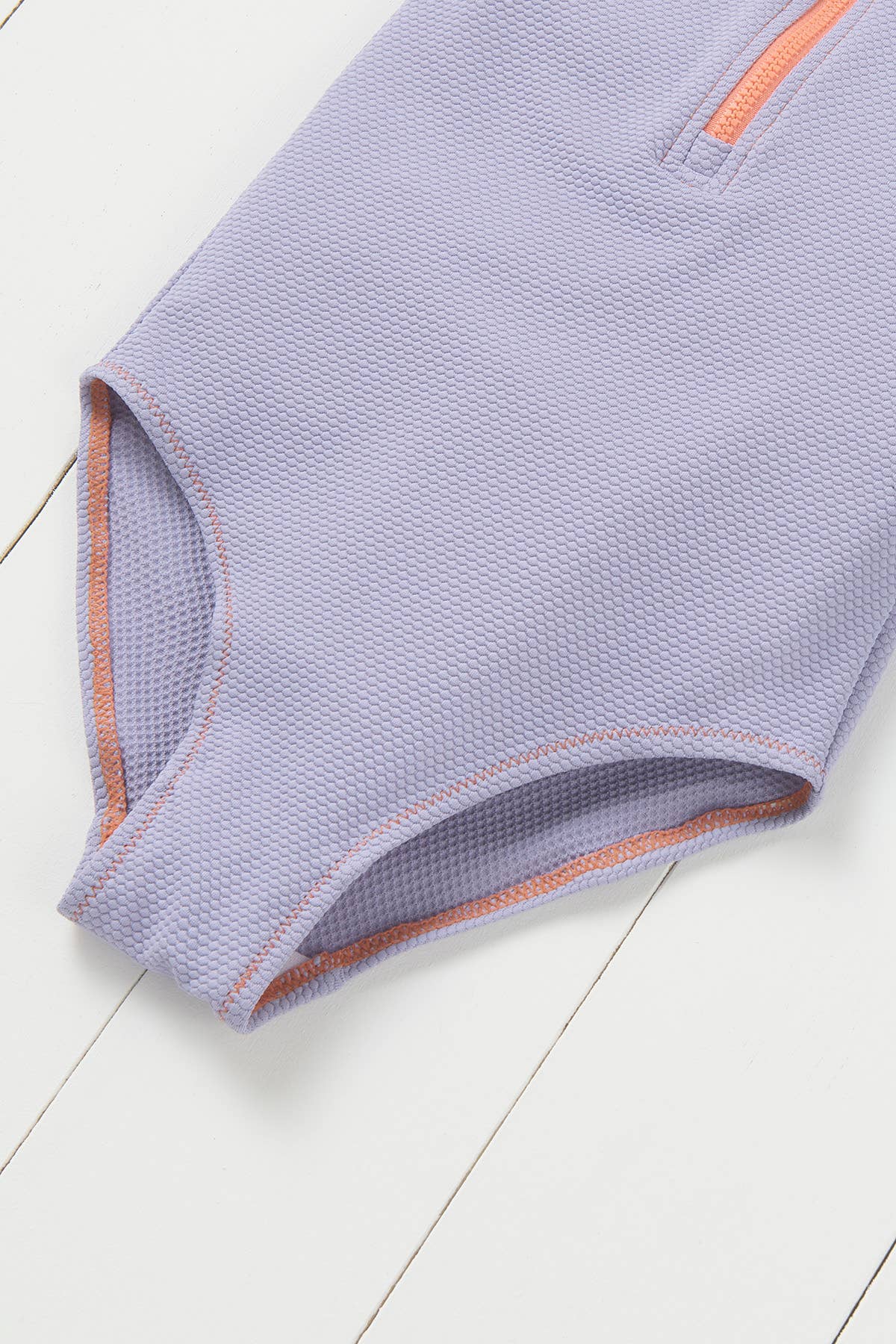 Lavender Ribbed Kids Long Sleeve Swimsuit: Lavender