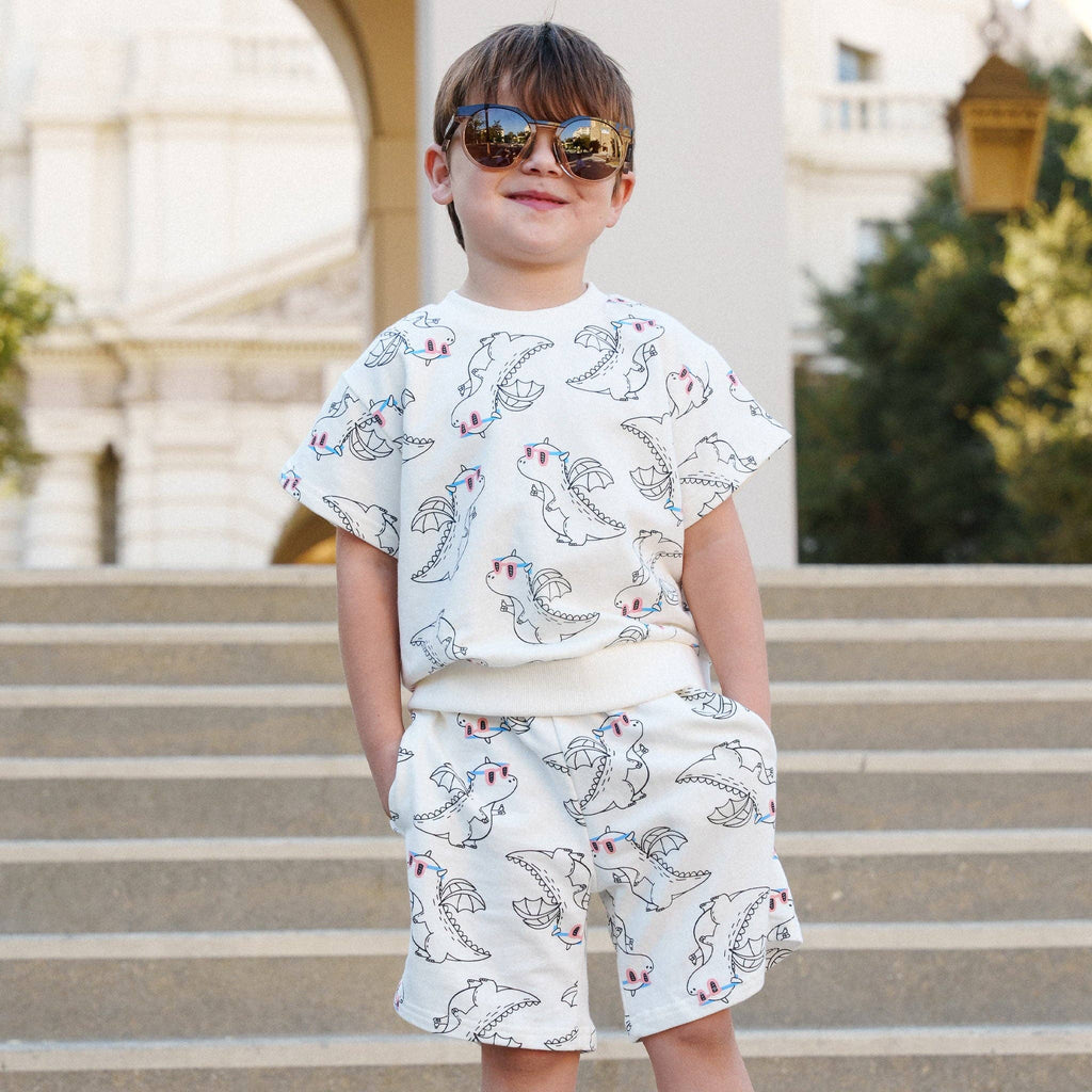 Print Boy Sweatshirt Set: Dragons