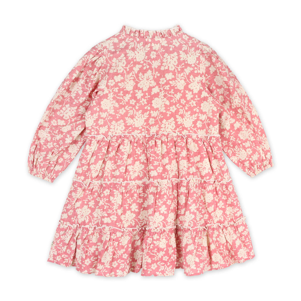 Jasmine Layered Dress - Organic Cotton Pink Floral