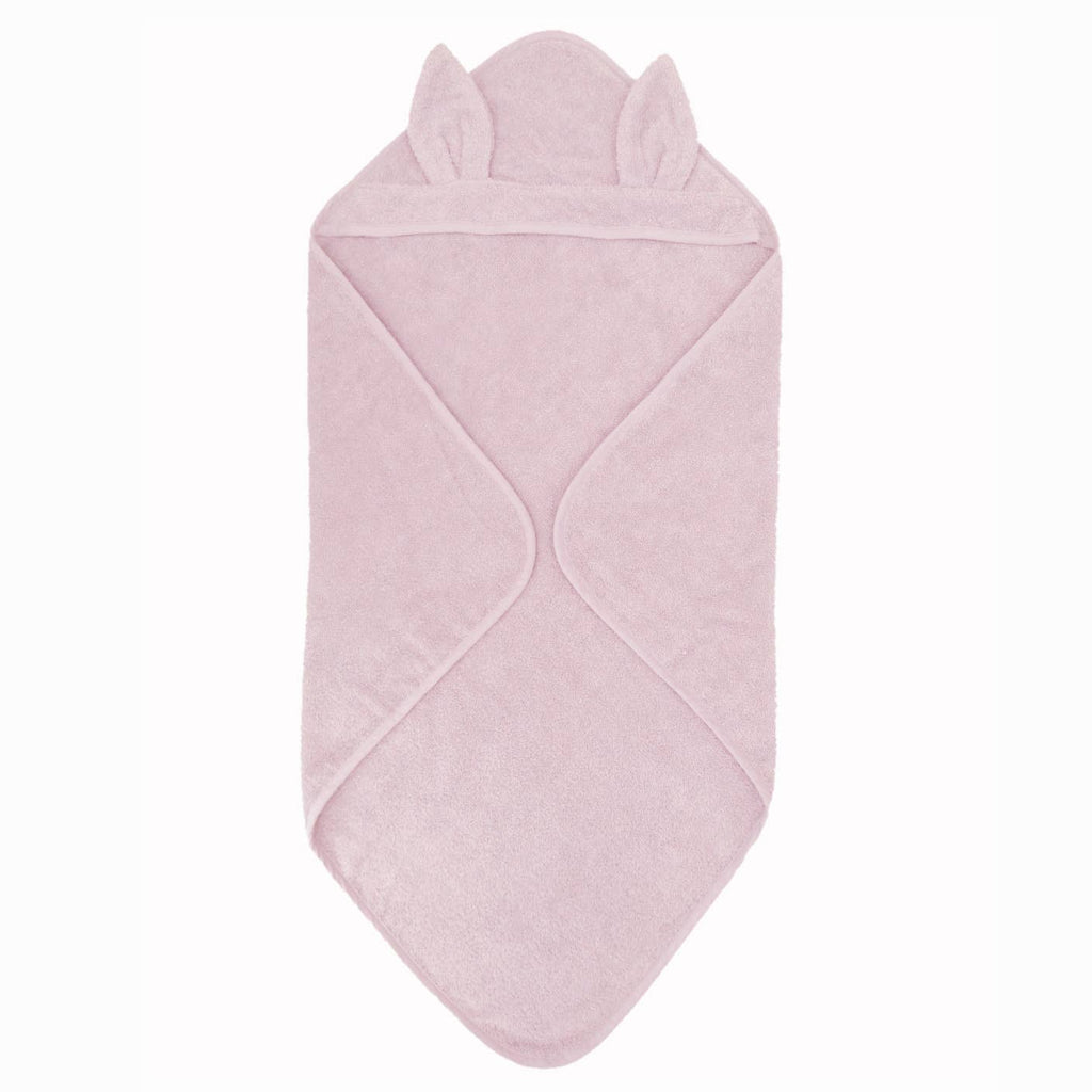 Organic Hooded Baby Towel Rabbit Pink