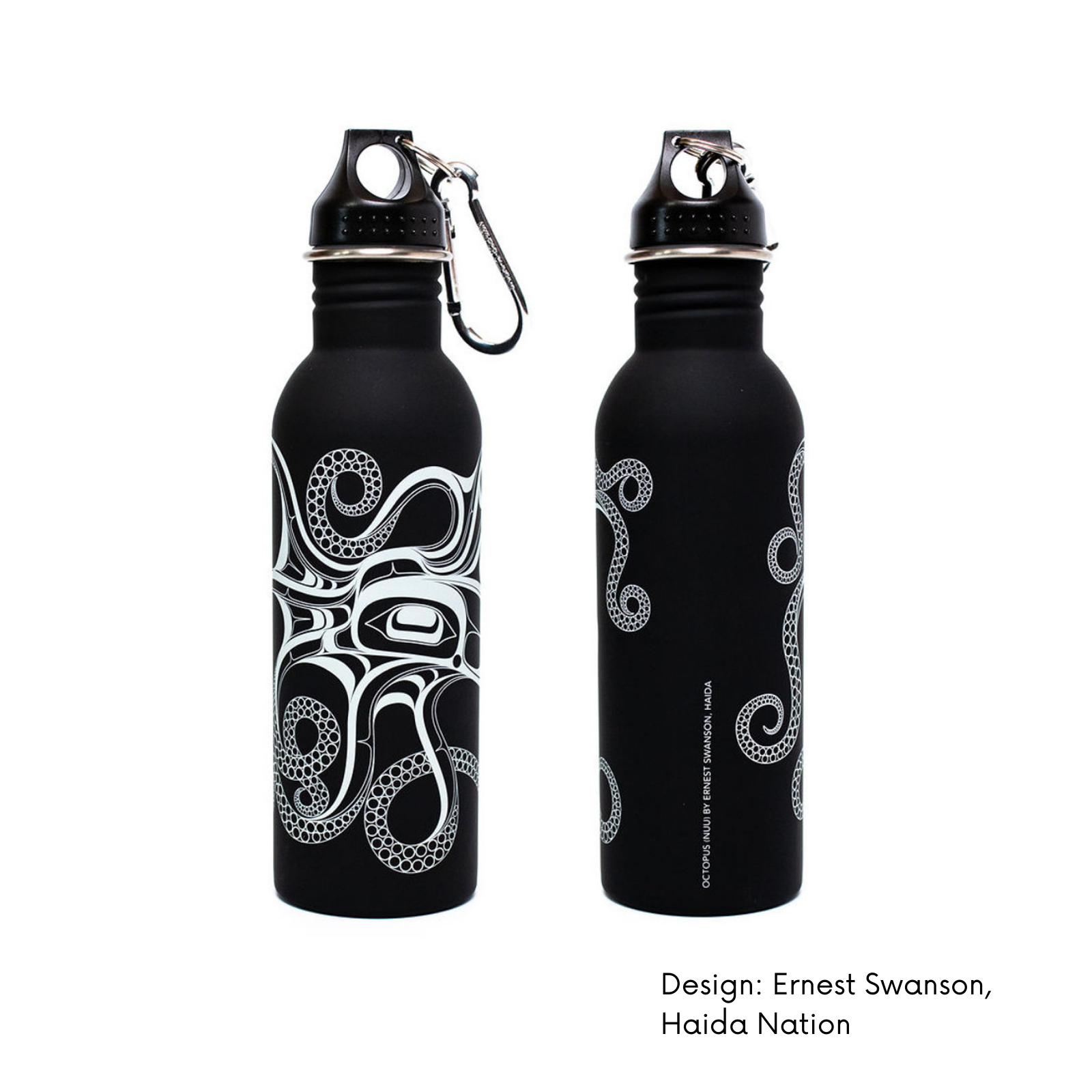 Bouteille d'eau au design autochtone contemporain (25 oz) : Poulpe