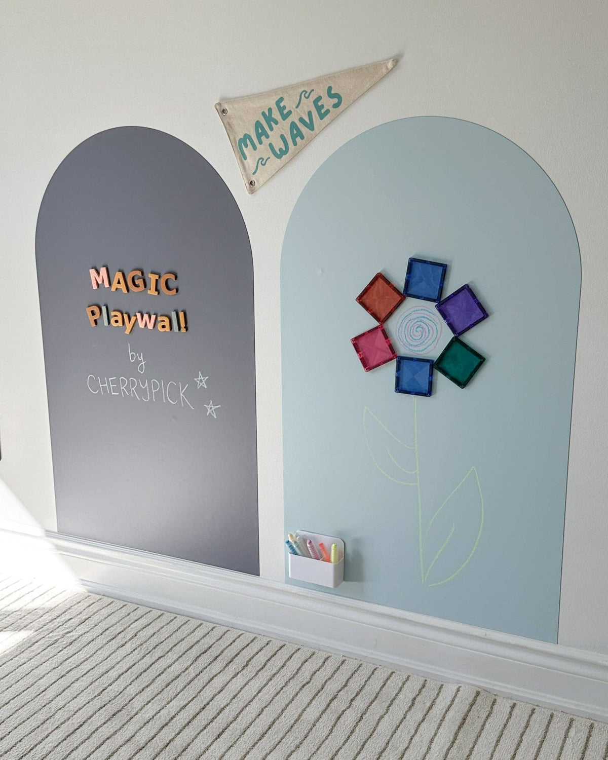 Magic Playwall - ORIGINAL Arch Magnetic Wall Decal for Kids: Sage