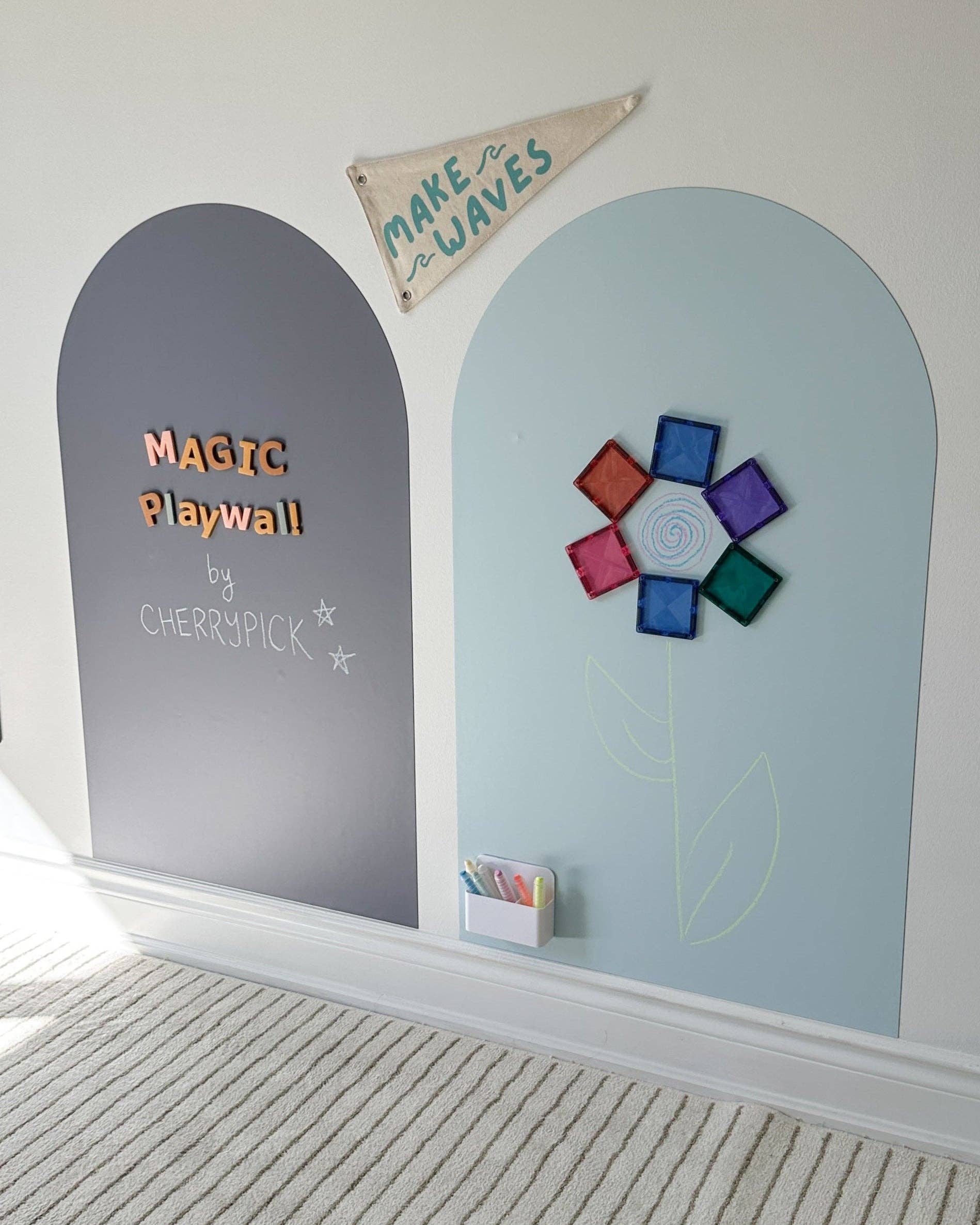 Magic Playwall - ORIGINAL Arch Magnetic Wall Decal for Kids: Sky Blue