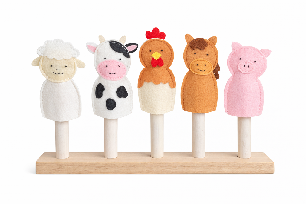 Farm Animal Finger Puppets – Set of 5