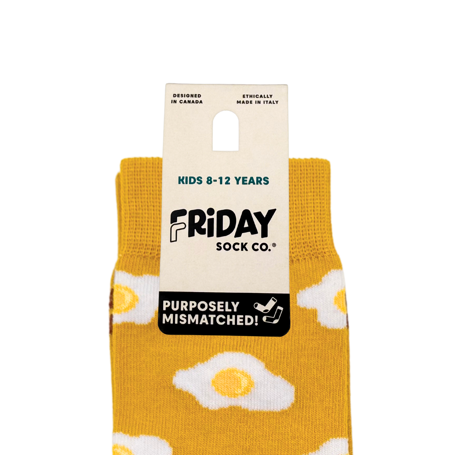 Kid's Bacon & Eggs Yellow Crew Socks