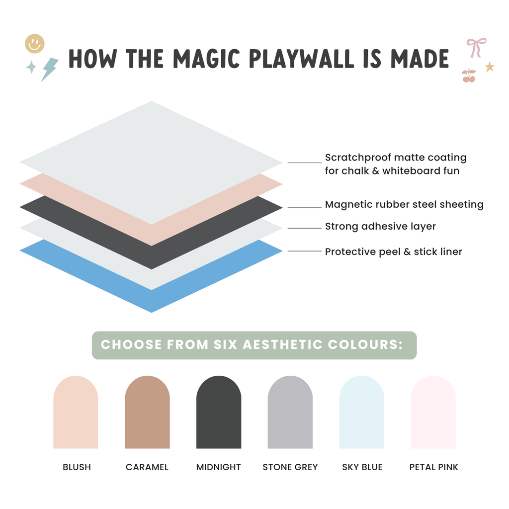 Magic Playwall - Arch Magnetic Wall Decal for Kids: Blush