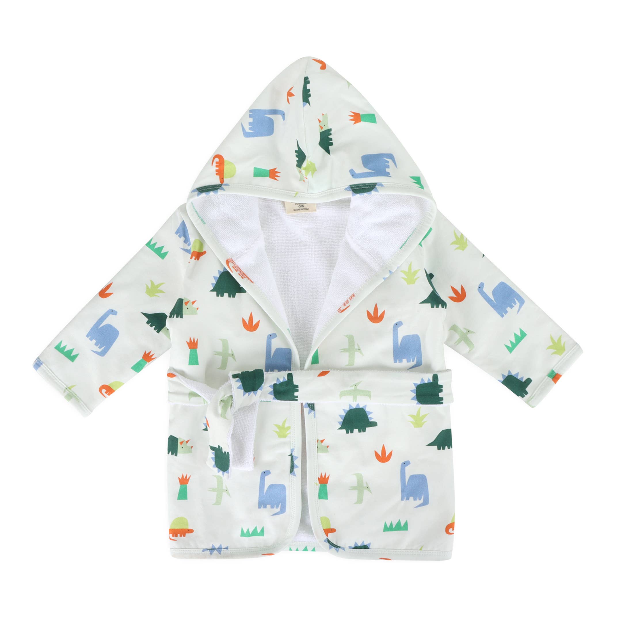 Dino Baby Bathrobe (Organic Jersey): Natural / One Size (0-12M)