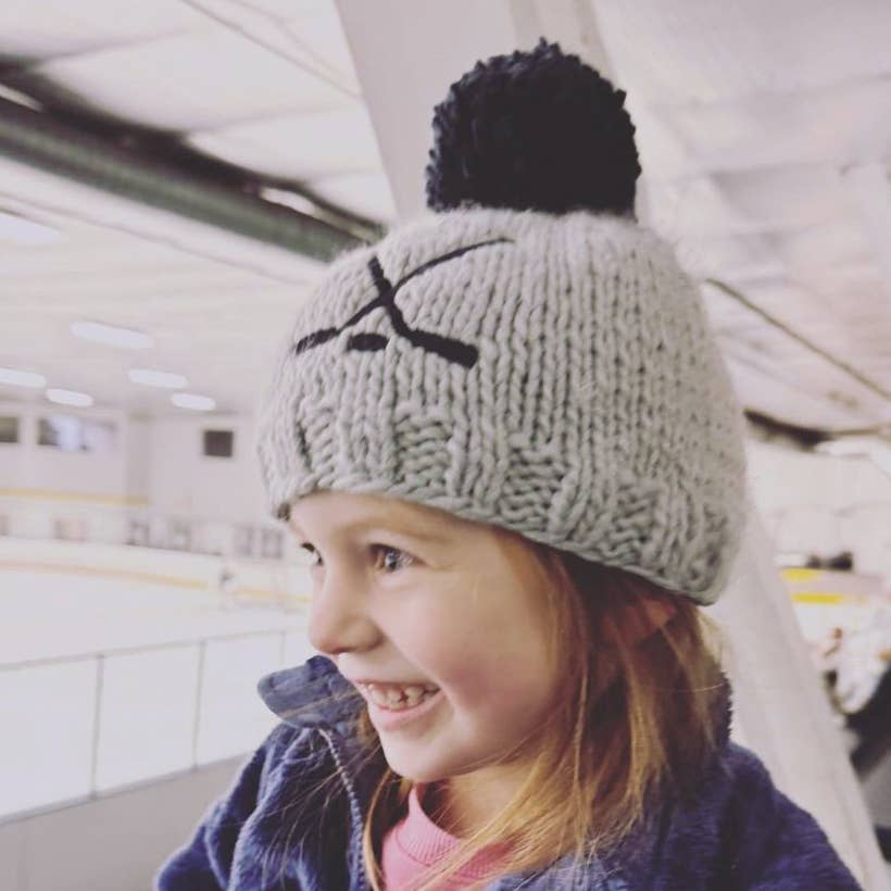 Hockey Beanie Hat Ice Grey Baby & Kids
