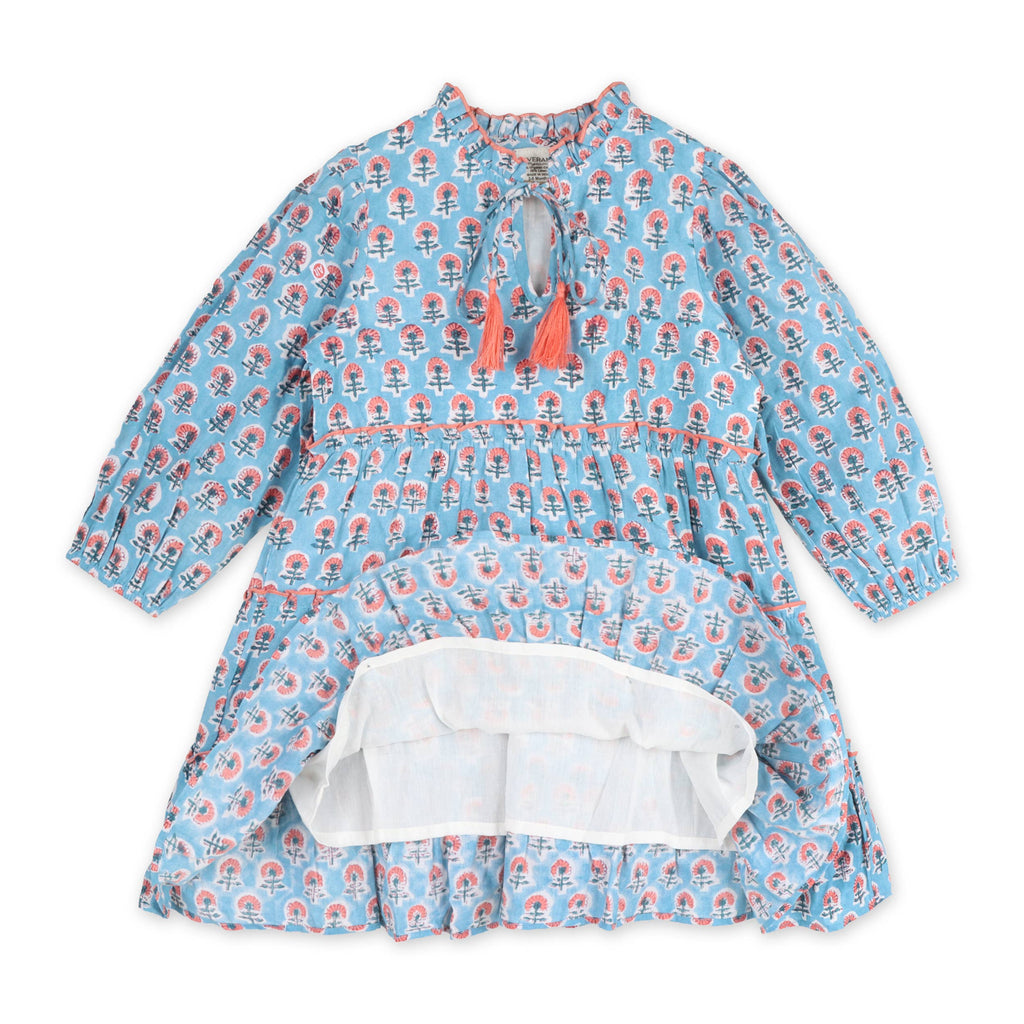 Jasmine Layered Dress - Organic Cotton Blue