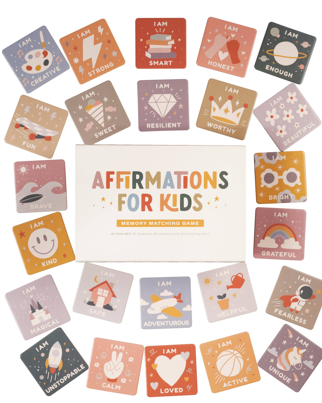 Jeu de mémoire d'affirmations pour enfants