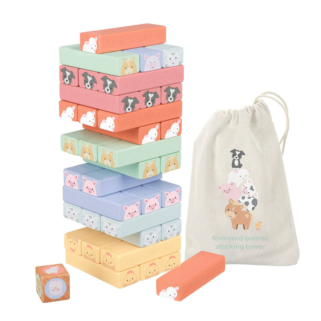 Farmyard Wooden Animal Tumbling Tower