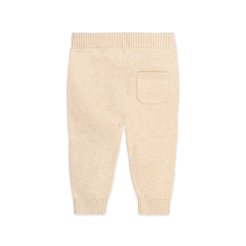 Pocket Sweater Organic Cotton Knit Baby Legging Pants Oatmeal