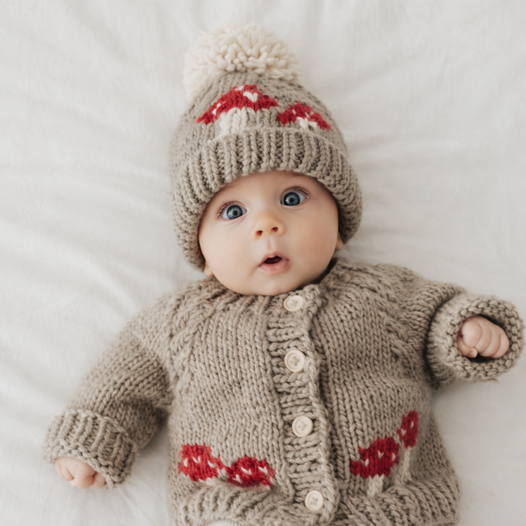 Mushroom Pebble Cardigan Sweater Baby & Toddler