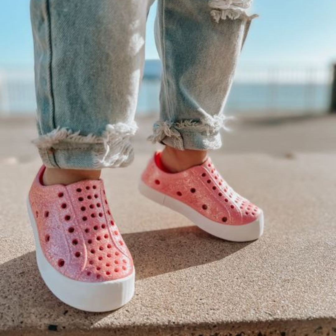 PRISM - SHOOSHOOS TODDLER KIDS SHOES WATERPROOF SNEAKERS: PINK GLITTER