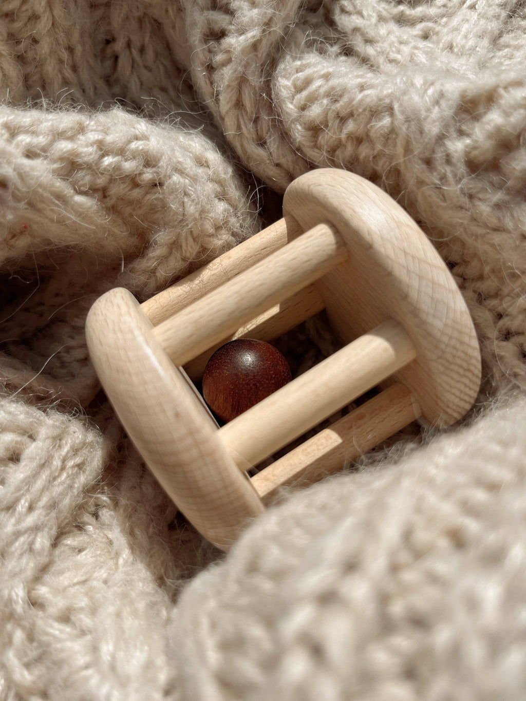 Wooden Baby Bell Cylinder Montessori Musical Toy