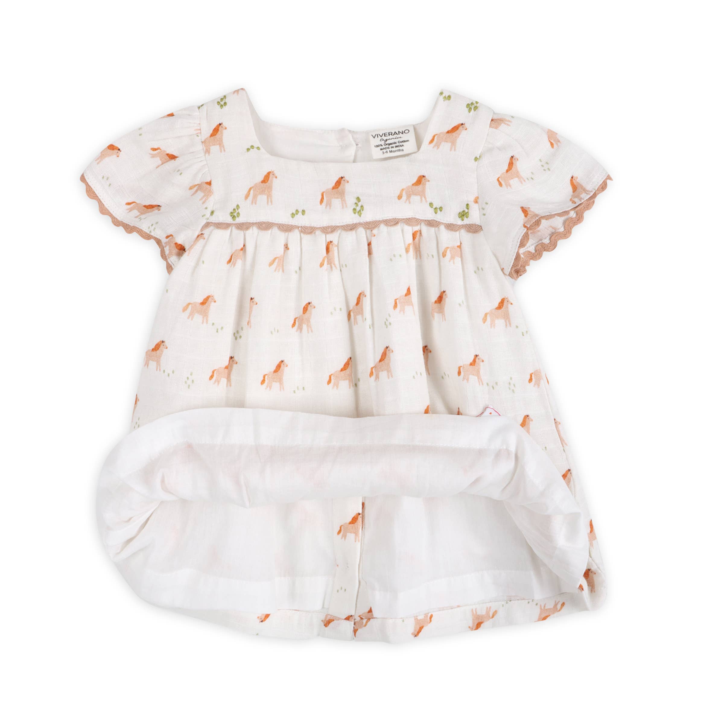 Horse Baby Dress + Bloomer Organic Muslin