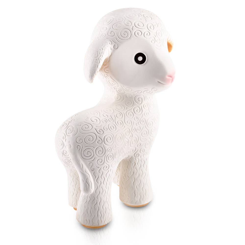 Natural Rubber Teether Lamb, Non-Toxic, Mold-free Design