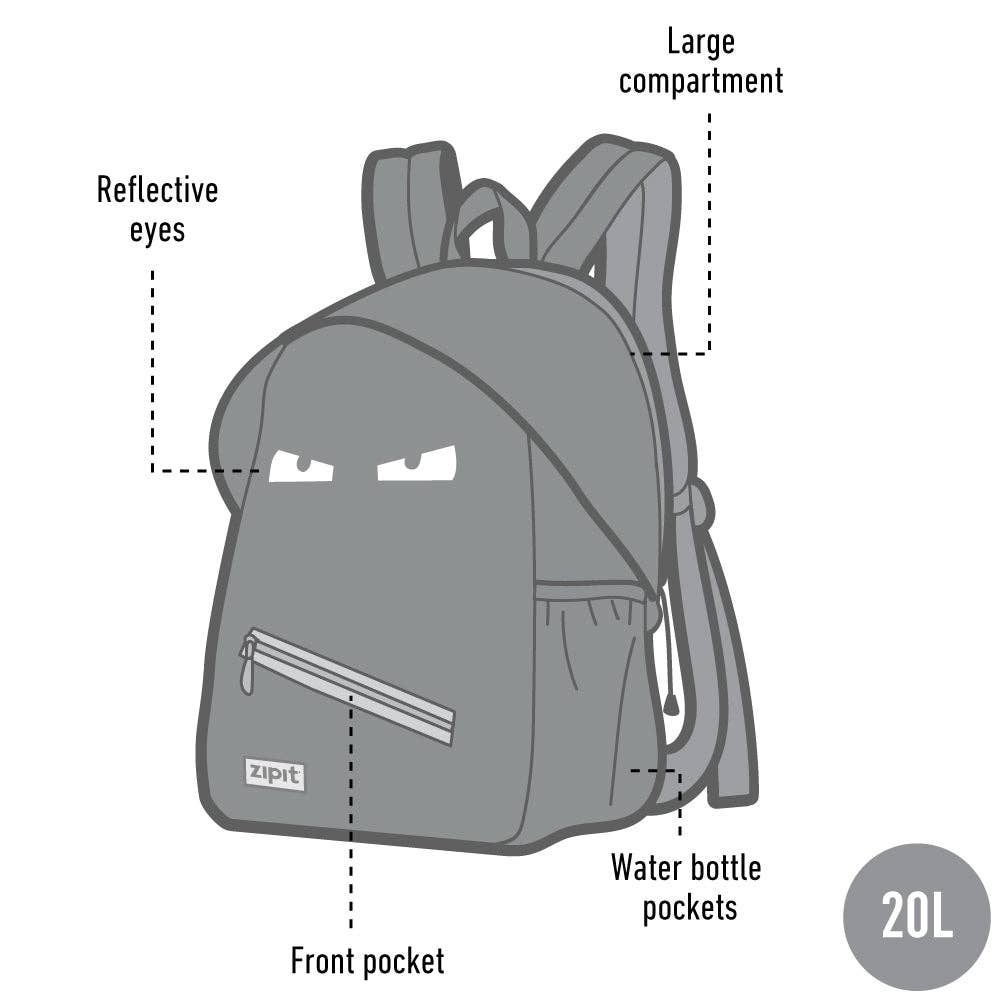 ZIPIT Grillz Backpack for Kids: Dark Grey