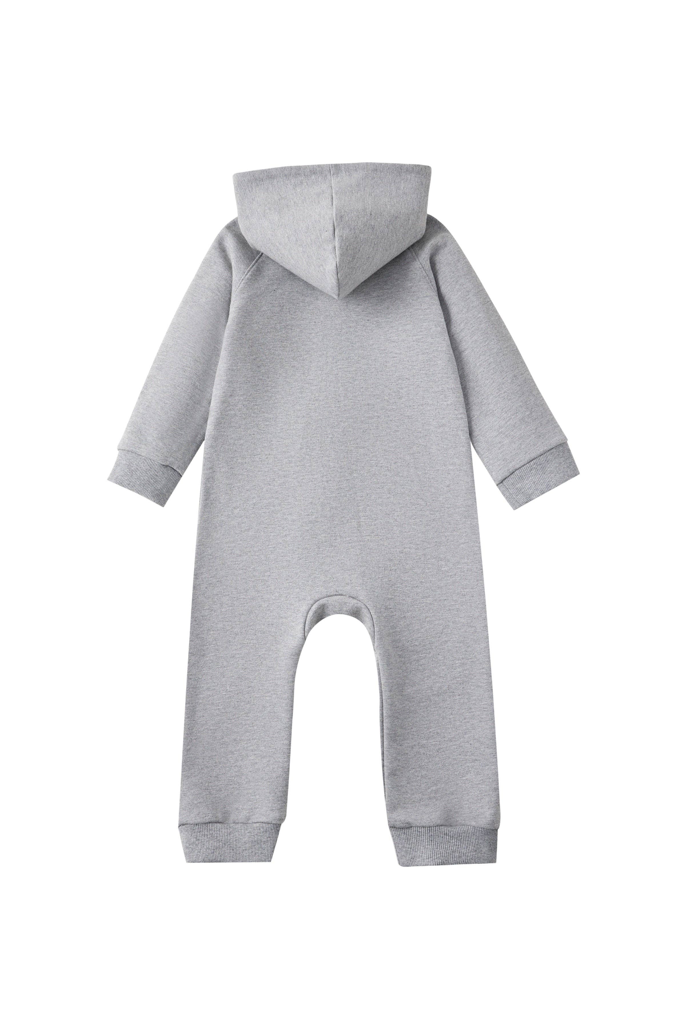 Baby Organic French Terry Bodysuit-Mix Grey