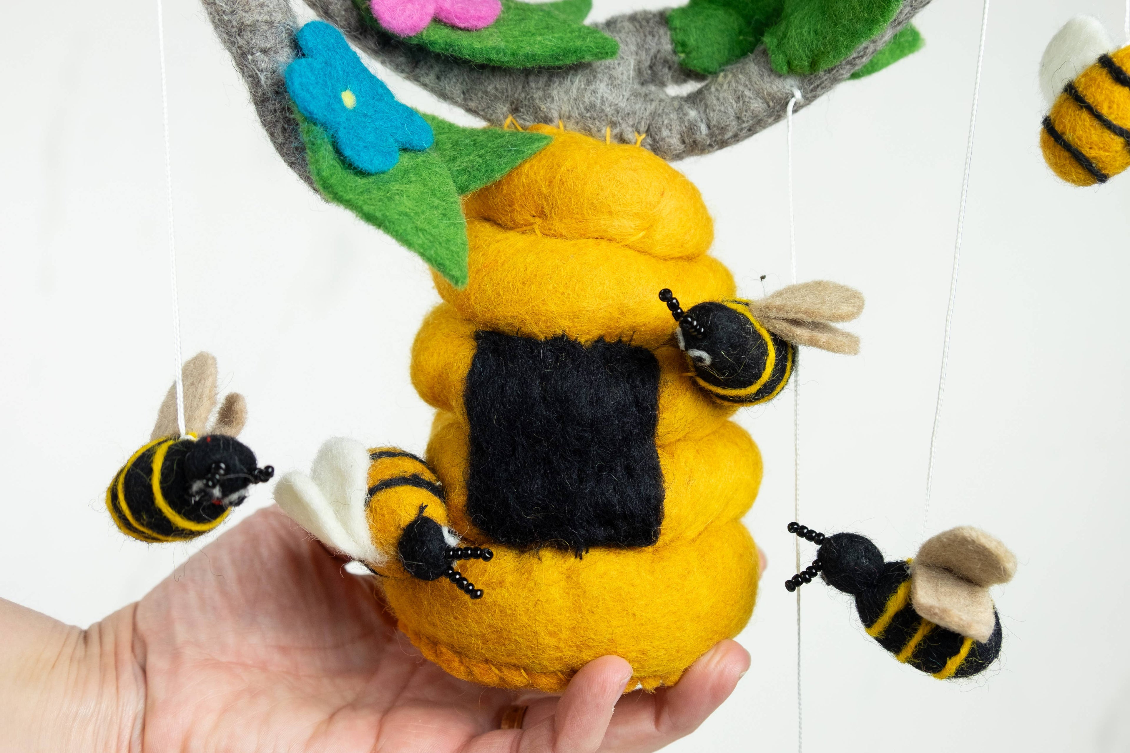 Baby Mobile - Bee Hive and Honey Bee - Nursery Decor