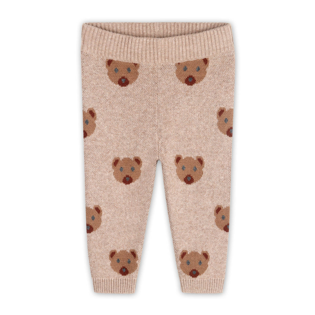 Bear Knit Baby Pullover & Pant Set (Organic Cotton): Marl Brown