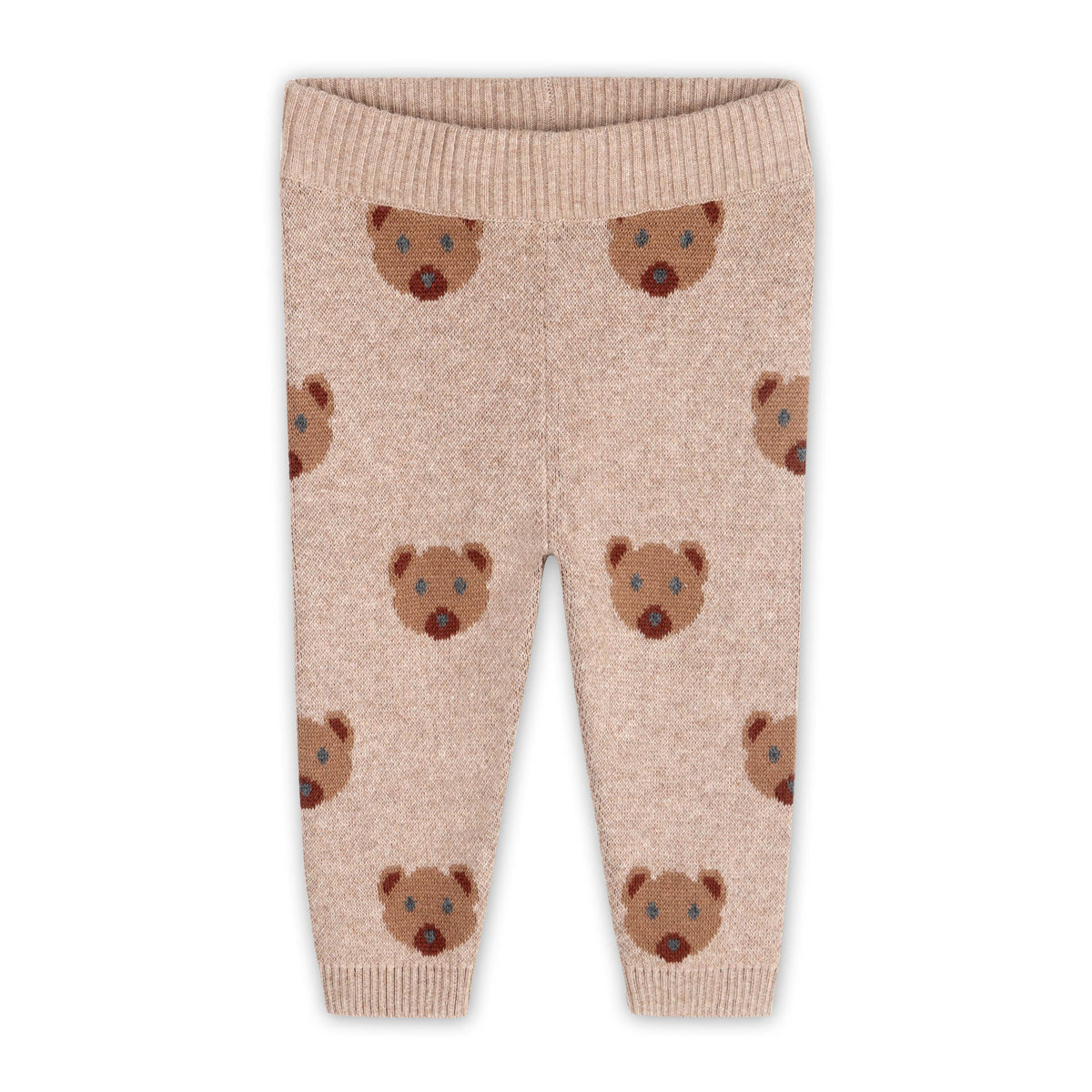 Bear Knit Baby Pullover & Pant Set (Organic Cotton): Marl Brown