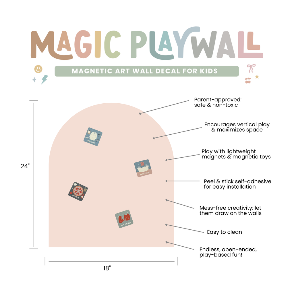 MINI Magic Playwall - Arch Magnetic Art Wall Decal: Stone Grey