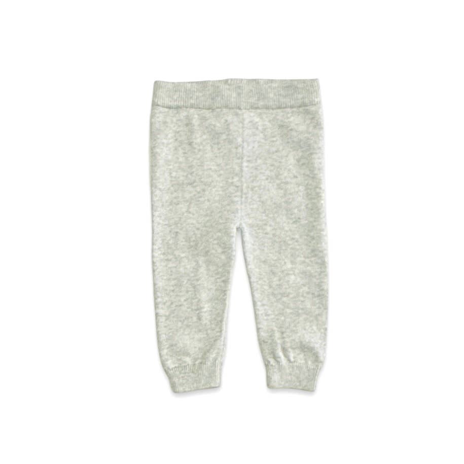 Frenchie Puppy Jacquard Knit Baby Set Organic: Pearl Grey Heather