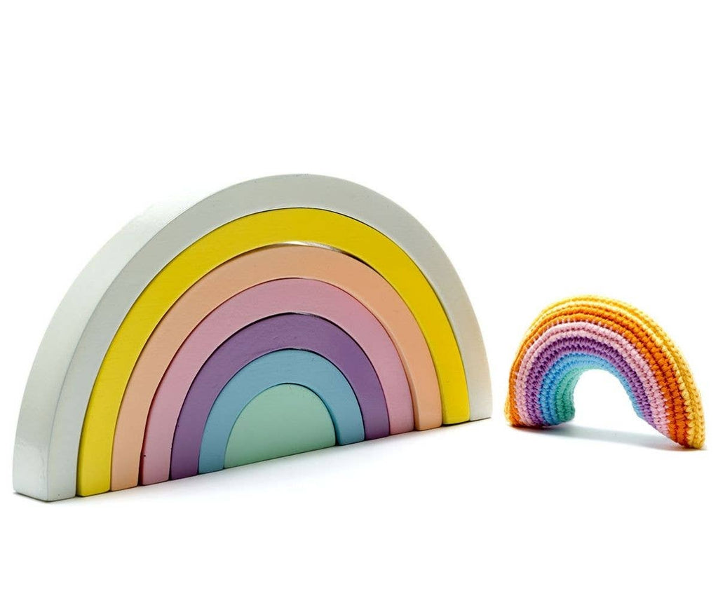 Wood Rainbow Toy in pastel colors, Fair trade & Handmade