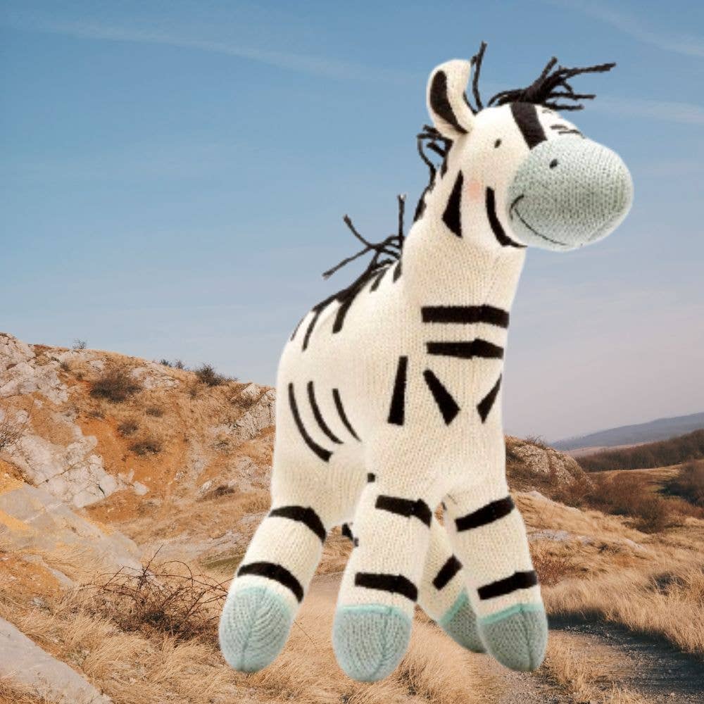Large Organic Zebra Soft Toy