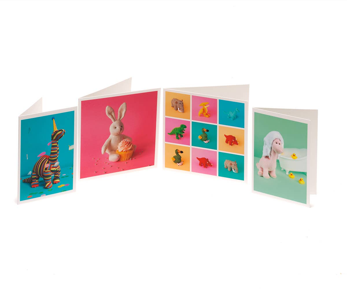 White Bunny with Cake Greetings Card