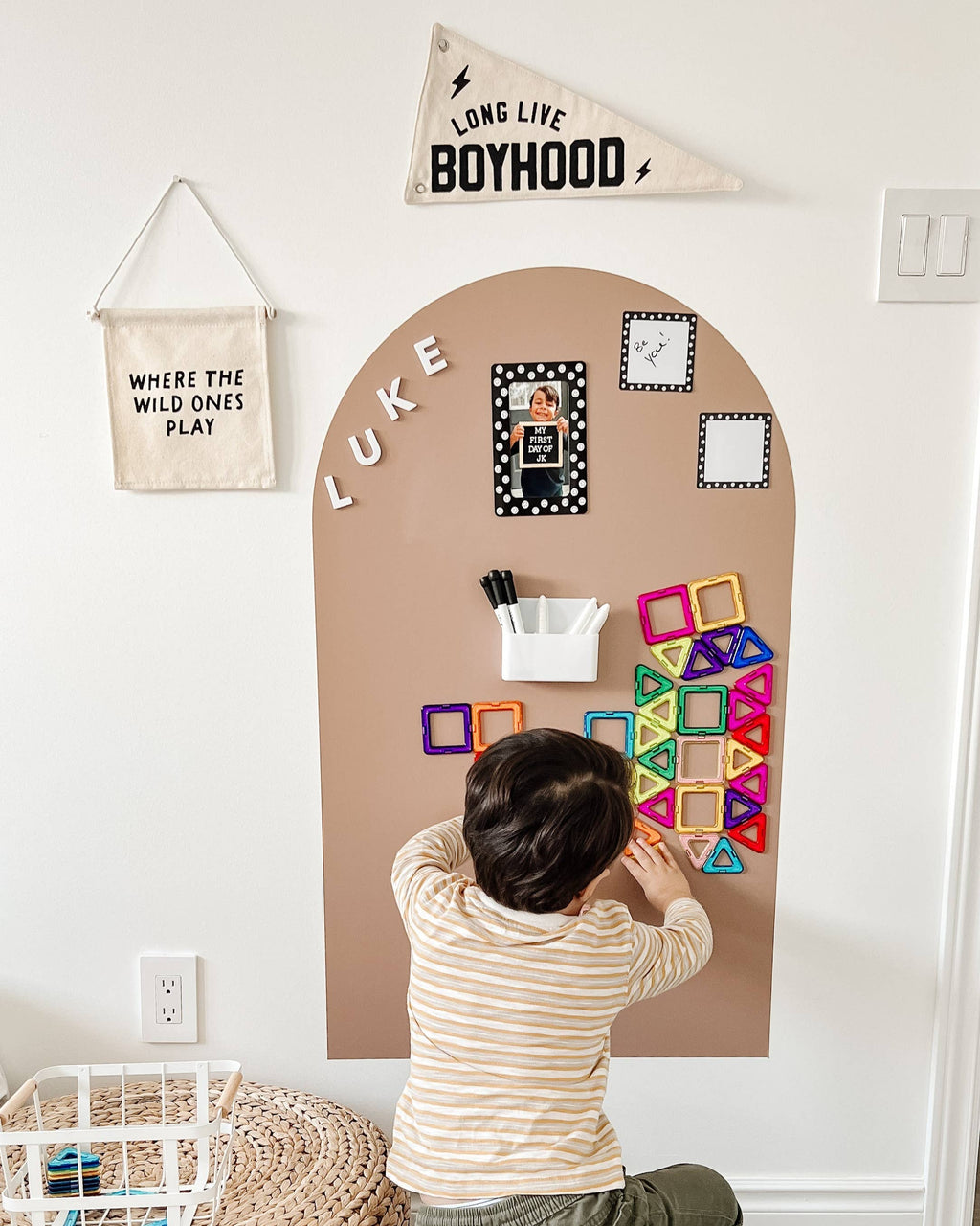 Magic Playwall - ORIGINAL Arch Magnetic Wall Decal for Kids: Sage