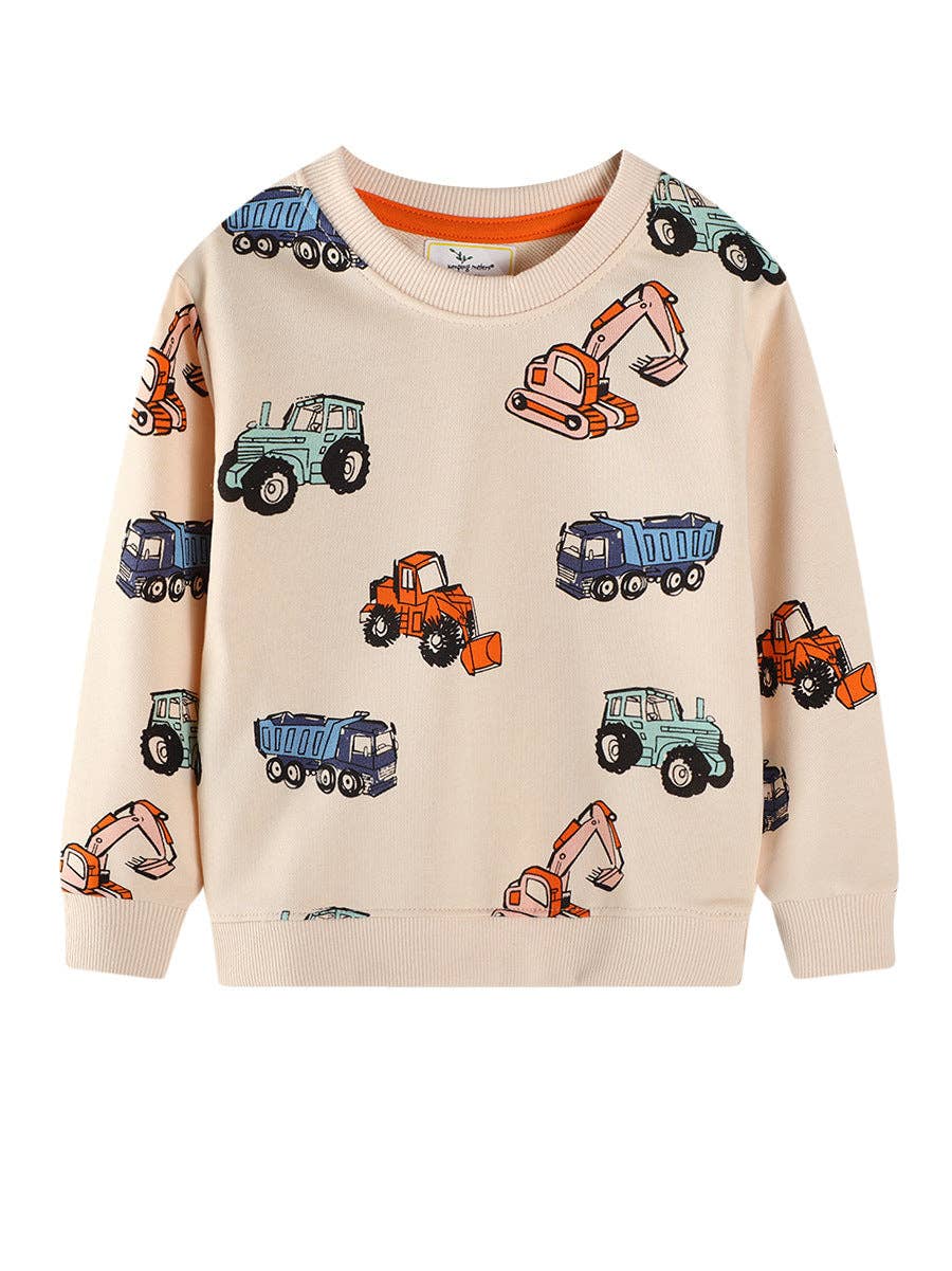 Cotton Sweatshirt with Excavator