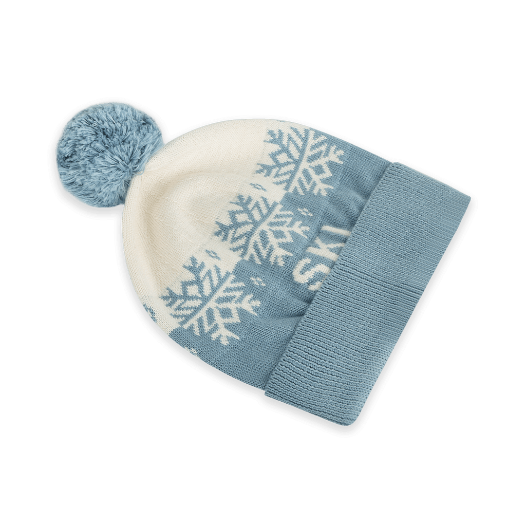 Ski Day Knit Baby Beanie Hat (Organic Cotton): Mineral Blue / One Size