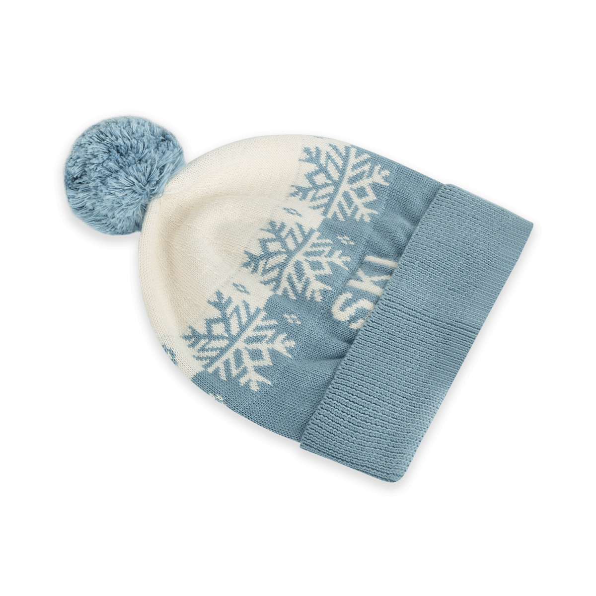 Ski Day Knit Baby Beanie Hat (Organic Cotton): Mineral Blue / One Size