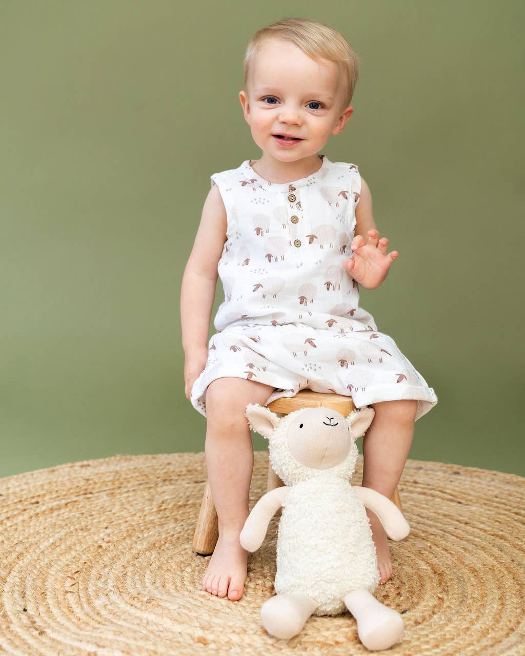Sheep Baby Top & Bottom Organic Muslin
