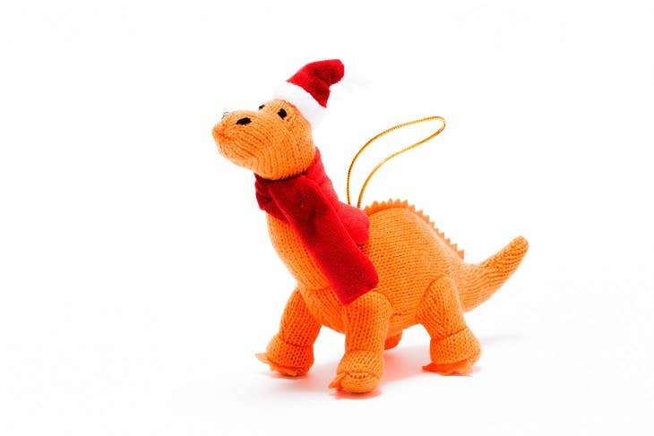 Knitted Diplodocus Dinosaur Christmas Hanging Decoration